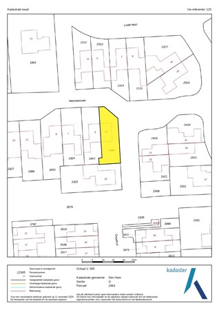 Plattegrond - Gagelhof 25, 7681 JM Vroomshoop - Kadastrale kaart - Den Ham G 2464_page-0001.jpg